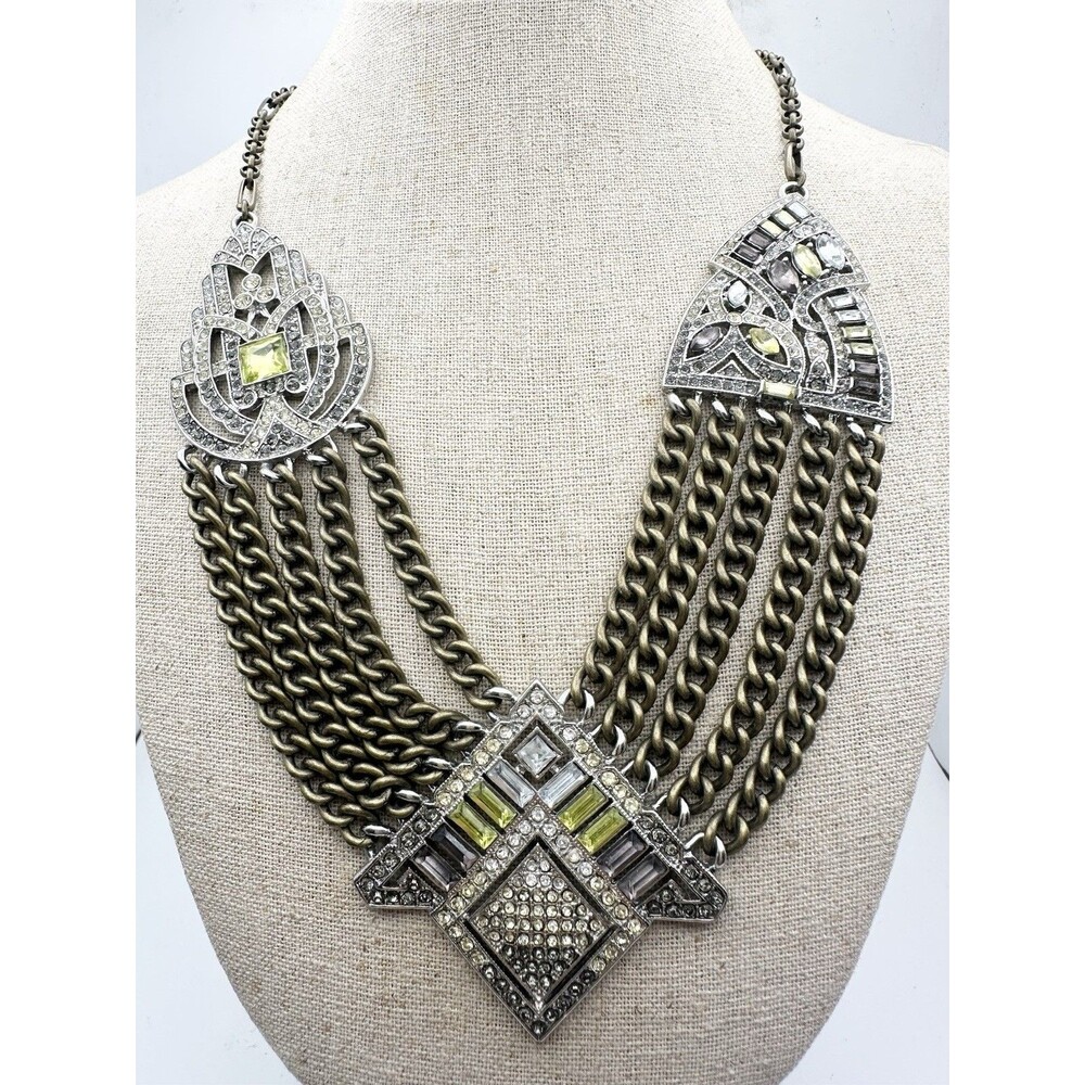 Chloe and Isabel Art Deco Chain Swag Statement Necklace Retired 21”
